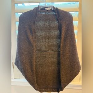 Vince Brown Shawl Cardigan Bat Wing Sweater Open Front Wool Alpaca Capsule Small